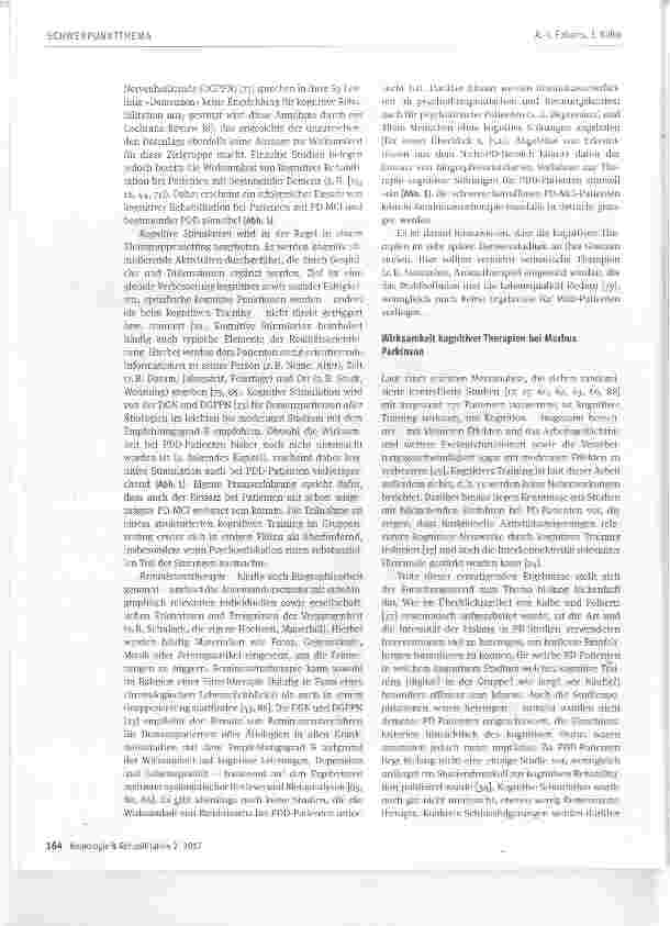 Vorschauseite 4: Kognitive Interventionen zur Therapie kognitiver Störungen bei MorbusParkinson: ein praxisorientierter Überblick