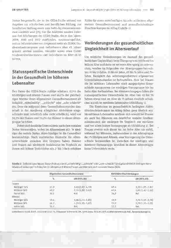 Vorschauseite 2: Gesundheitliche Ungleichheit im höheren Lebensalter
