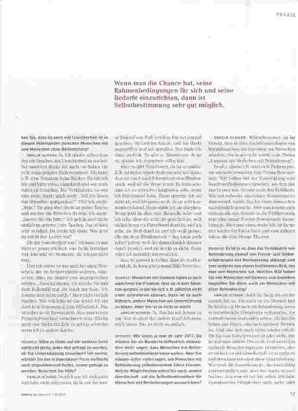 Vorschauseite 2: Was können Menschen mit Demenz von Menschen mit anderen Behinderungen lernen?