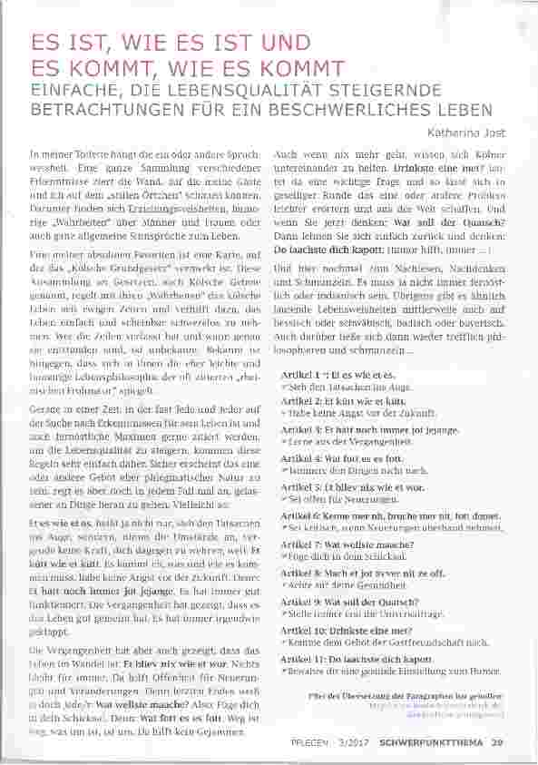 Vorschauseite 1: EINFACHE, DIE LEBENSQUALITÄT STEIGERNDE BETRACHTUNGEN FÜR EIN BESCHWERLICHES LEBEN