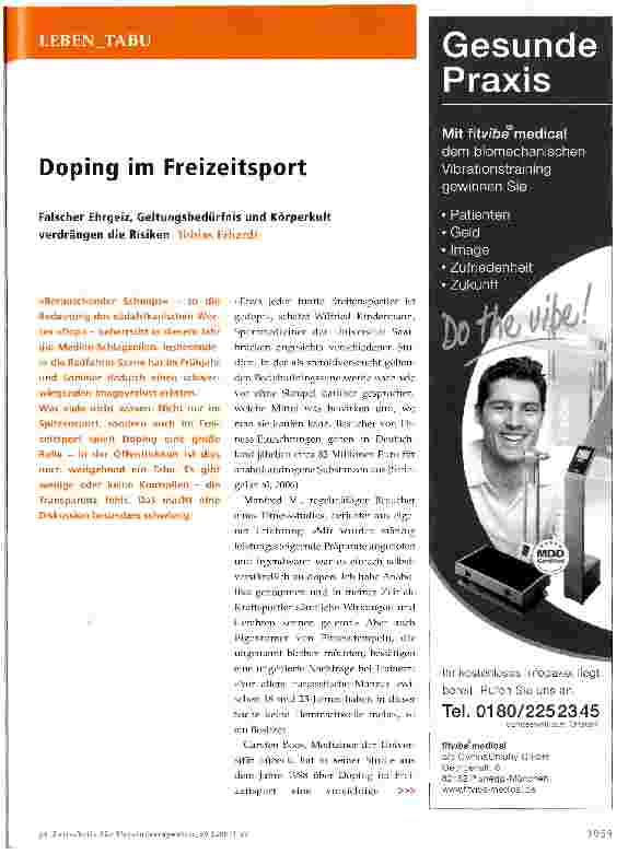 Vorschauseite 1: Doping im Freizeitsport
