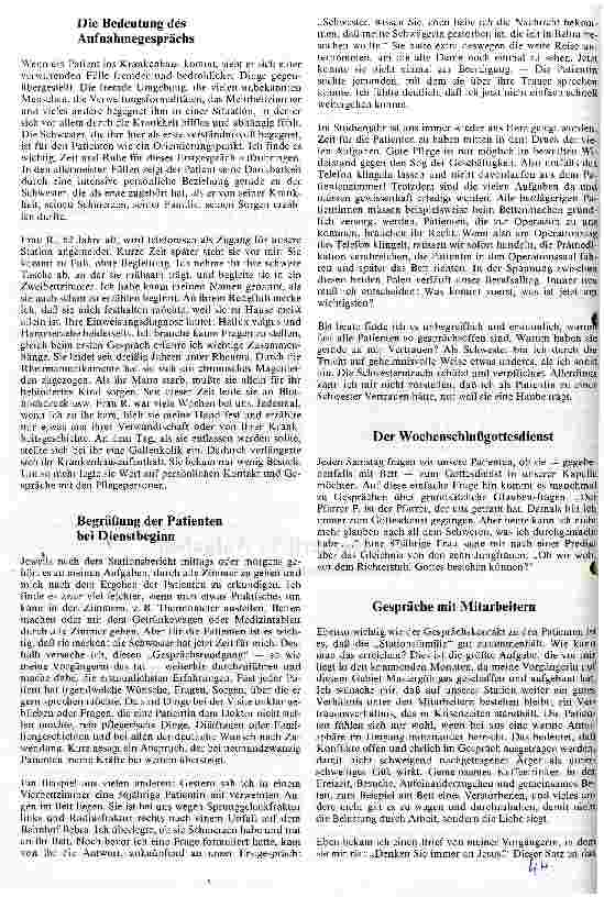 Vorschauseite 2: Seelsorgerliche Aufgaben der Stationsschwester
