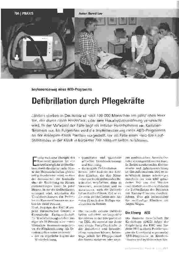 Vorschauseite 1: Defibrillation durch Pflegekräfte