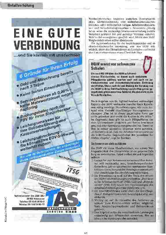 Vorschauseite 3: Die Frist läuft Ab dem 1. September ist die betriebsärztliche und sicherheitstechnische Betreuung für die ambulanten Dienste Pflicht