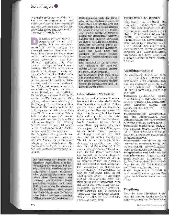 Vorschauseite 2: Kann die Krankenpflege ein Einsatzgebiet für die Medizinische Dokumentarin sein?