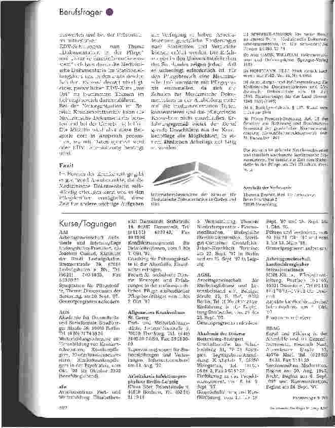 Vorschauseite 4: Kann die Krankenpflege ein Einsatzgebiet für die Medizinische Dokumentarin sein?