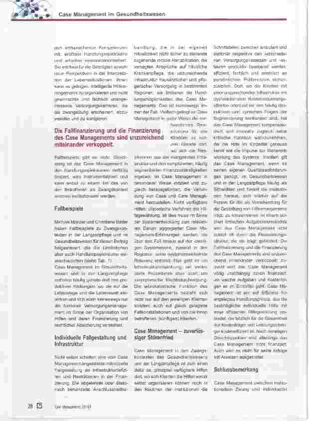 Vorschauseite 3: Case Management in Gesundheitswesen und Langzeitpflege zwischen institutionellem Zwang und individueller Fallbegleitung
