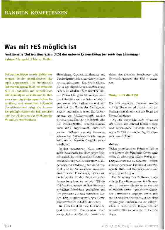 Vorschauseite 1: Was mit FES möglich ist