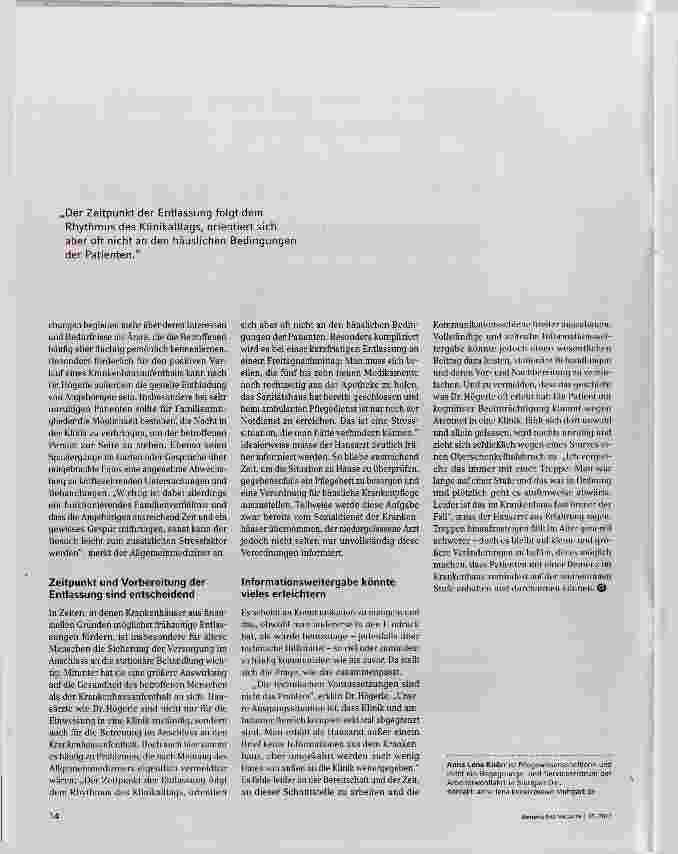 Vorschauseite 2: Ich vergleiche das mit einer Treppe: Im Krankenhaus geht es für Menschen mit einer Demenz leider fast immer stufenweise abwärts!