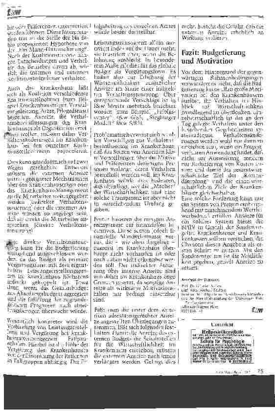 Vorschauseite 3: Wirtschaftlichkeit und Motivation Fehlt es an den notwendigen Anreizen?