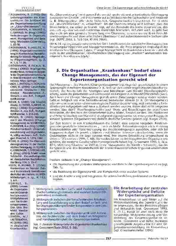 Vorschauseite 5: Die Expertenorganisation Krankenhaus im Wandel