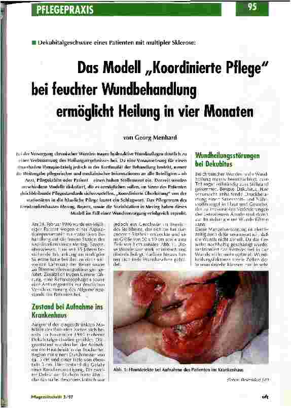 Vorschauseite 1: Das Modell Koordinierte Pflege bei feuchter Wundbehandlung ermöglicht Heilung in vier Monaten