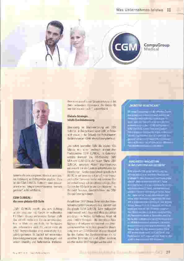 Vorschauseite 2: CGM CLINICAL Neuartiges KIS schafft „Nonstop Healthcare