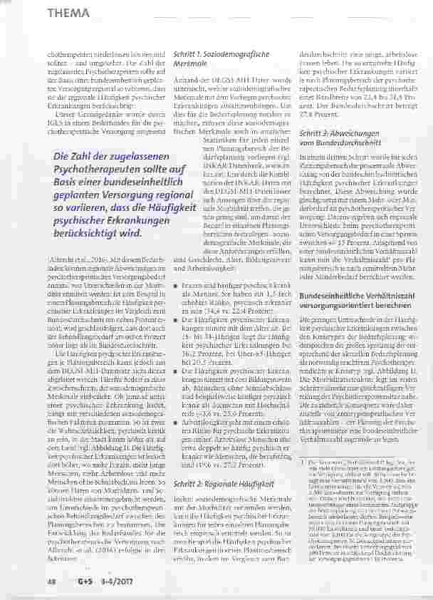 Vorschauseite 5: Reform der psychotherapeutischen Bedarfsplanung
