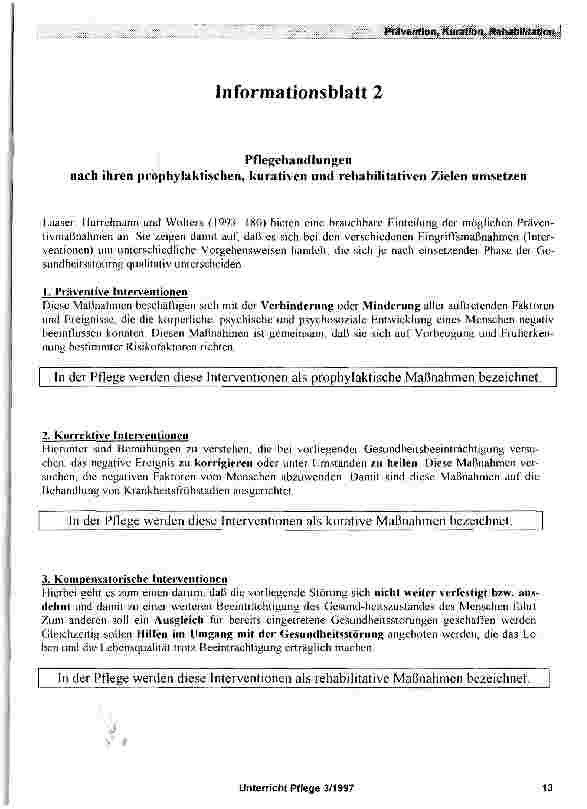 Vorschauseite 5: Prävention, Kuration und Rehabilitation - wichtige Strukturgedanken für die Pflege
