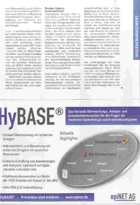 Vorschauseite 2: Hygiene schafft Kosten - Hygiene spart Kosten
