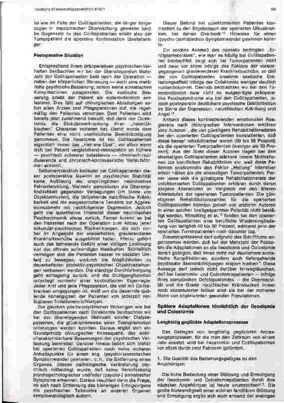 Vorschauseite 2: Psychosomatische Aspekte der Patienten mit Ileostomie und Colostomie