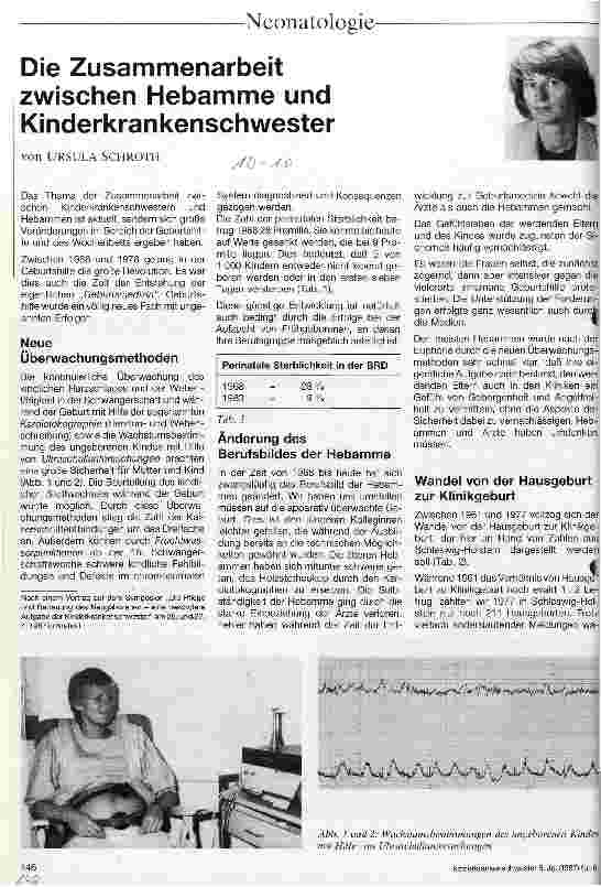 Vorschauseite 1: Die Zusammenarbeit zwischen Hebamme und Kinderkrankenschwester