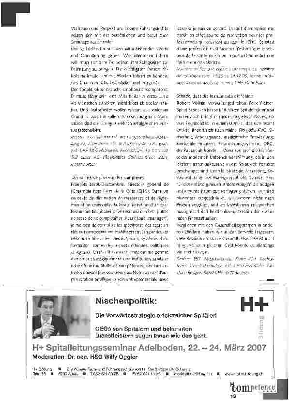 Vorschauseite 4: Gefällt Ihnen der Job als Spitaldirektor?