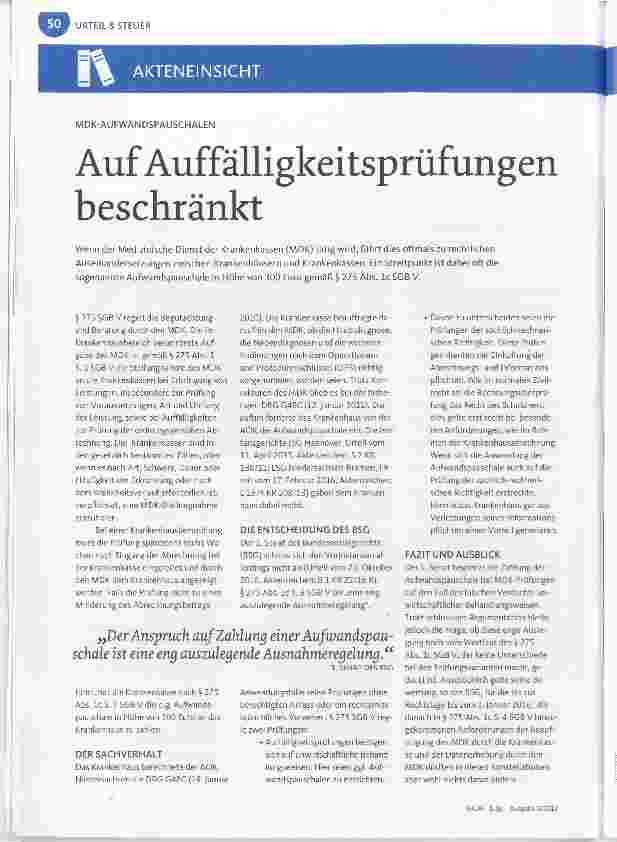 Vorschauseite 1: Auf Auffälligkeitsprüfungen beschränkt