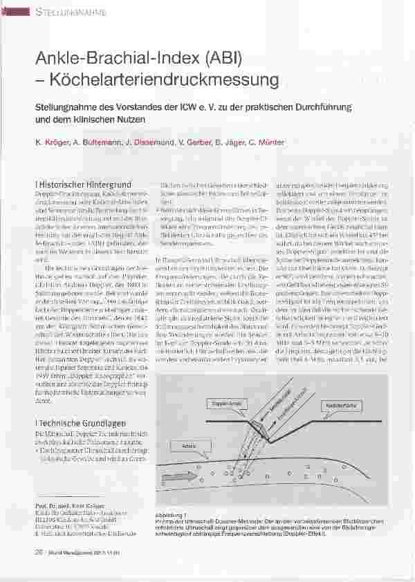 Vorschauseite 1: Ankle-Brachial-Index (ABI) Köchelarteriendruckmessung
