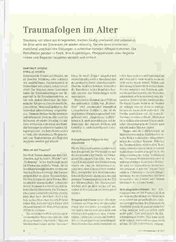 Vorschauseite 1: Traumafolgen im Alter