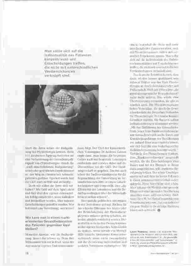 Vorschauseite 3: Wirtschaftlichkeit vor Bedarfsgerechtigkeit Welche Folgen hat das auf die Versorgung mit Physiotherapie?