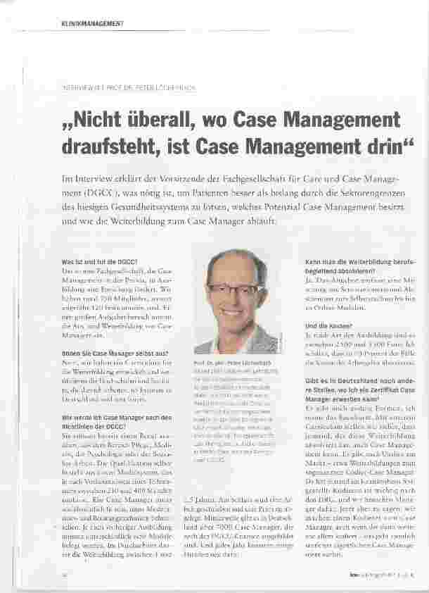 Vorschauseite 1: „Nicht überall, wo Case Management draufsteht, ist Case Management drin“