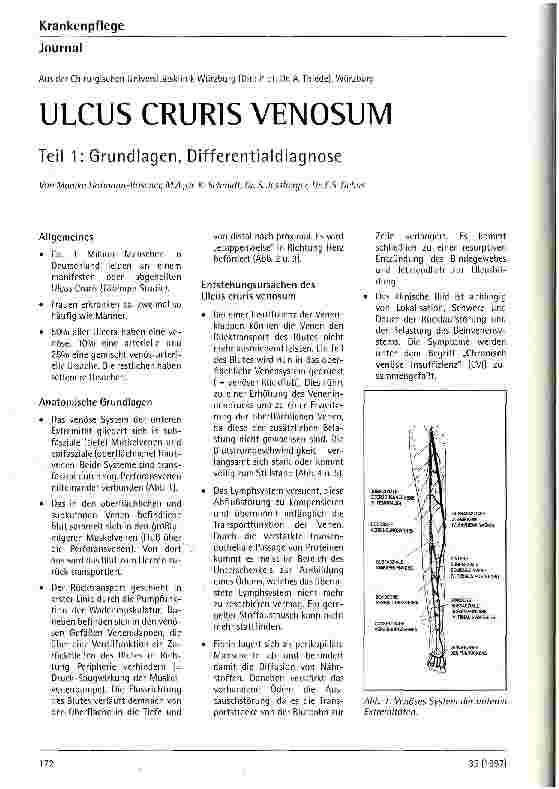Vorschauseite 1: Ulcus cruris venosum Teil 1: Grundlagen, Differentialdiagnose