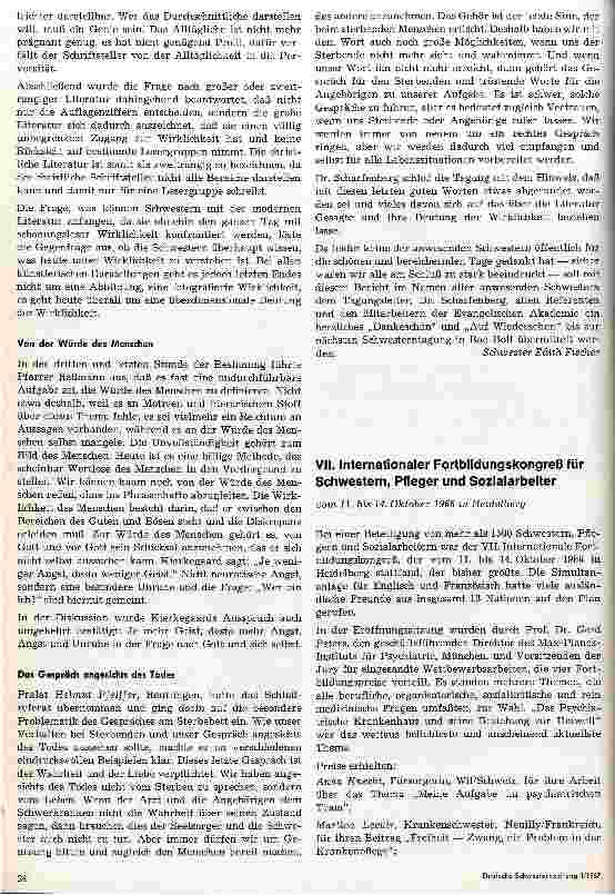 Vorschauseite 4: Allgemeine Schwesterntagung vom 7.-19. November 1966 in der Evang. Akademie Bad Boll