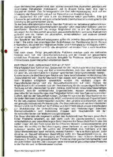 Vorschauseite 2: Gesundheit für alle im Jahr 2000 /// Ziele der Gesundheit für Alle Implikationen für das Pflege-/Hebammenwesen