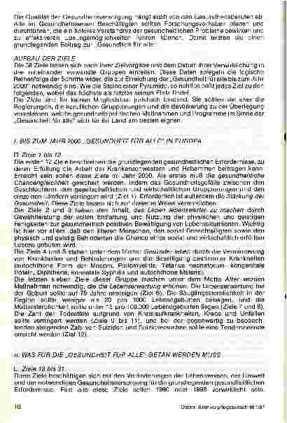 Vorschauseite 3: Gesundheit für alle im Jahr 2000 /// Ziele der Gesundheit für Alle Implikationen für das Pflege-/Hebammenwesen