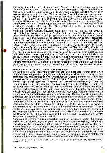 Vorschauseite 6: Gesundheit für alle im Jahr 2000 /// Ziele der Gesundheit für Alle Implikationen für das Pflege-/Hebammenwesen
