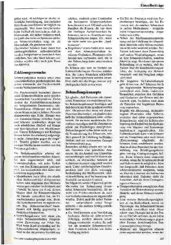 Vorschauseite 2: Psychologie des chronischen Schmerzes