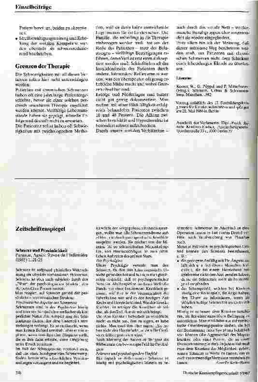 Vorschauseite 3: Psychologie des chronischen Schmerzes