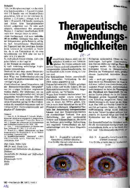 Vorschauseite 1: Therapeutische Anwendungsmöglichkeiten für Kontaktlinsen