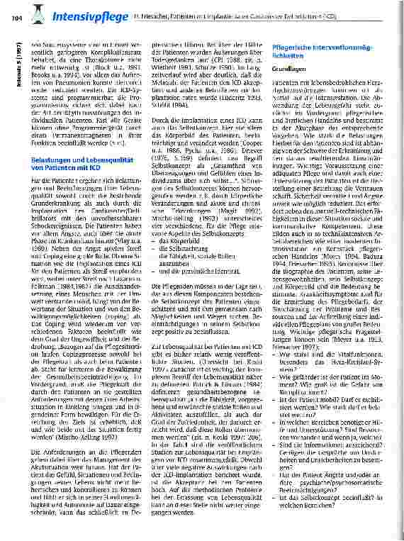 Vorschauseite 2: Patienten mit implantierbaren Cardioverter-Defibrilatoren (ICD): Akutmanagement, Belastungen und Lebensqualität
