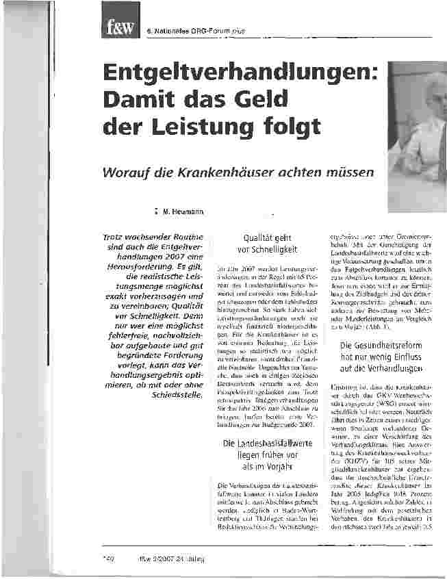 Vorschauseite 1: Entgeltverhandlungen: Damit das Geld der Leistung folgt