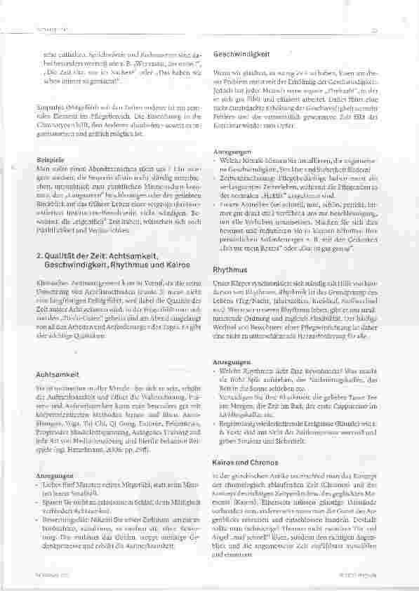 Vorschauseite 3: Kluger Umgang mit der Zeit in der Pflege