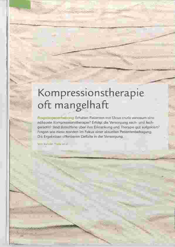 Vorschauseite 1: Kompressionstherapie oft mangelhaft