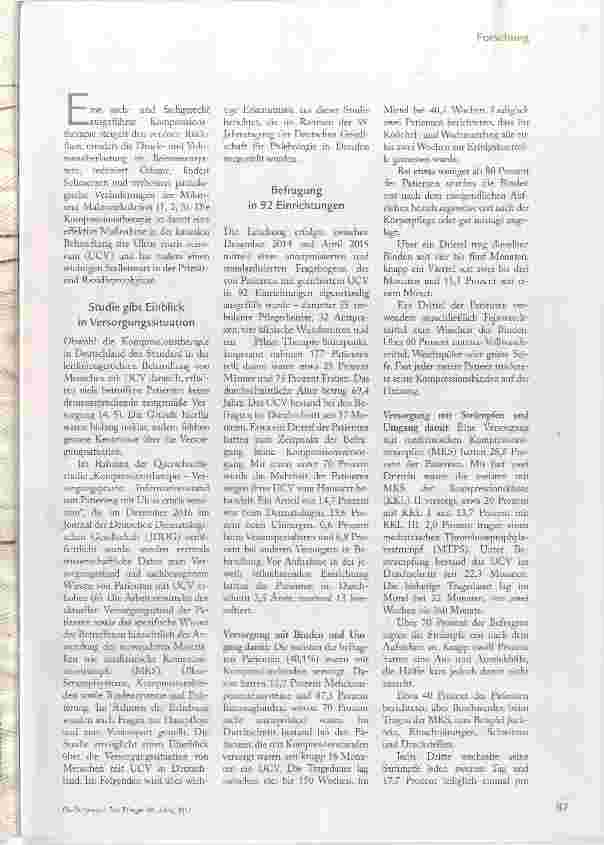 Vorschauseite 2: Kompressionstherapie oft mangelhaft