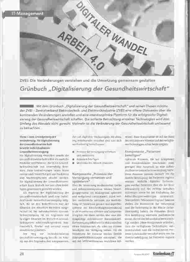 Vorschauseite 1: Grünbuch „Digitalisierung der Gesundheitswirtschaft