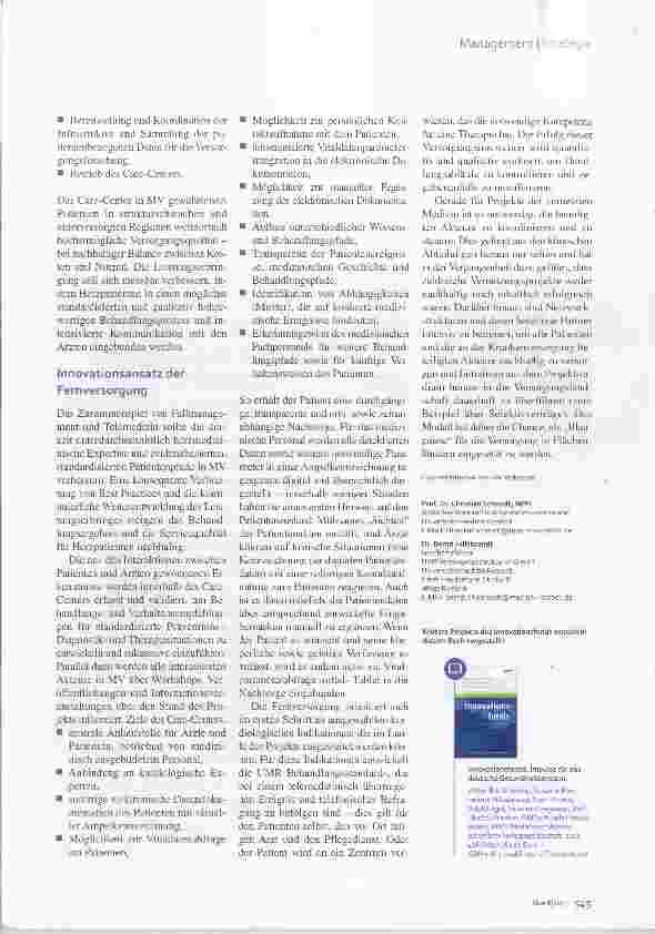 Vorschauseite 4: Telemedizin in Mecklenburg-Vorpommern Eine Herzenssache