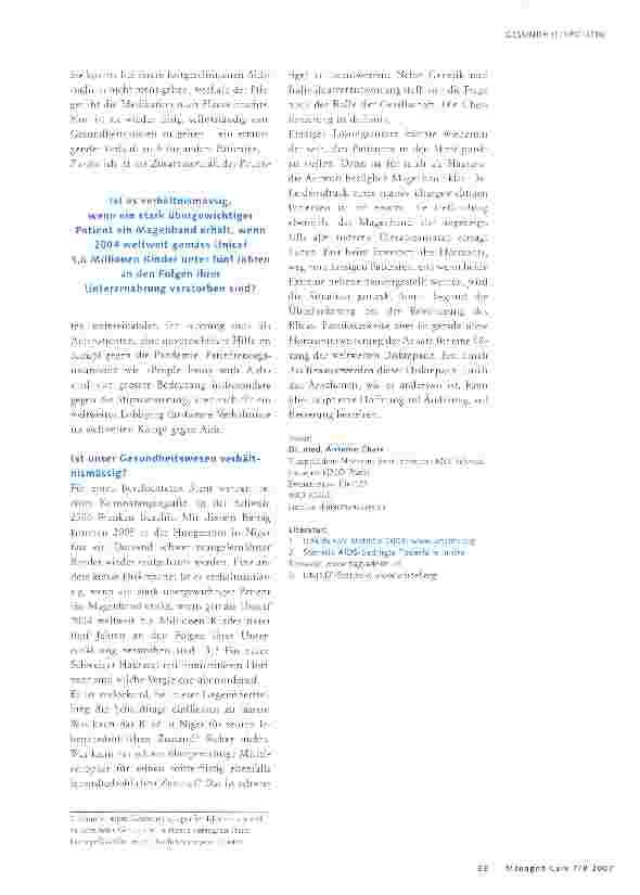 Vorschauseite 4: Unser soziales Gesundheitswesen und die Dritte Welt