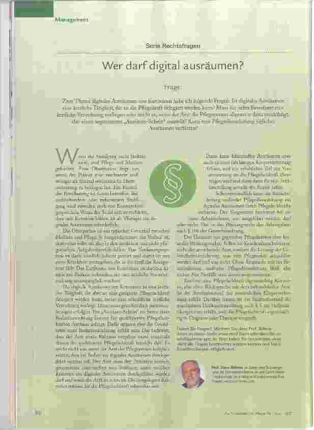 Vorschauseite 1: Wer darf digital ausräumen?