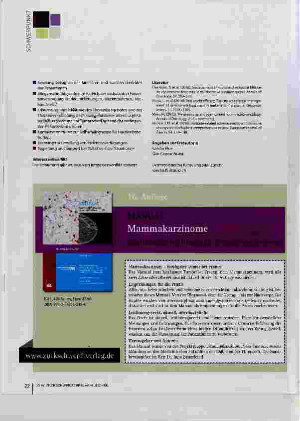Vorschauseite 4: Nebenwirkungsmanagement bei Immunonkologika Pflegerische Aspekte bei Patienten mit Hauttumoren