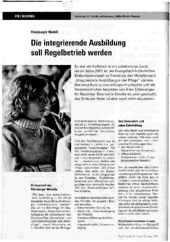 Vorschauseite 1: Die integrierende Ausbildung soll Regelbetrieb werden
