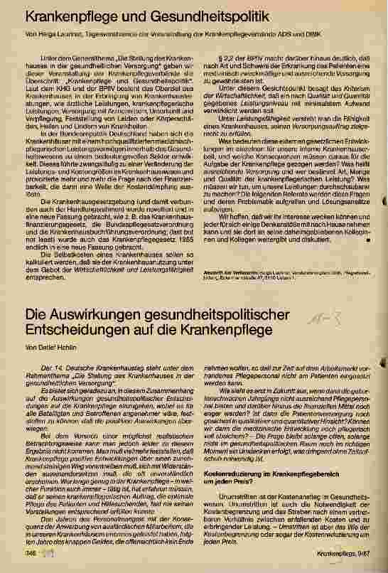 Vorschauseite 1: Die Auswirkungen gesundheitspolitischer Entscheidungen auf die Krankenpflege