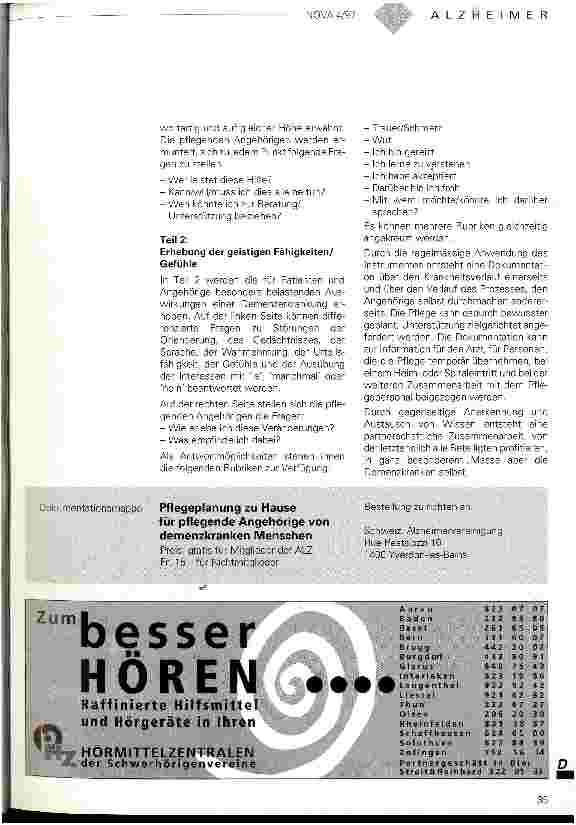 Vorschauseite 2: Pflegeplanung zu Hause Eine Arbeitsmethode für pflegende Angehörige von demenzkranken Menschen