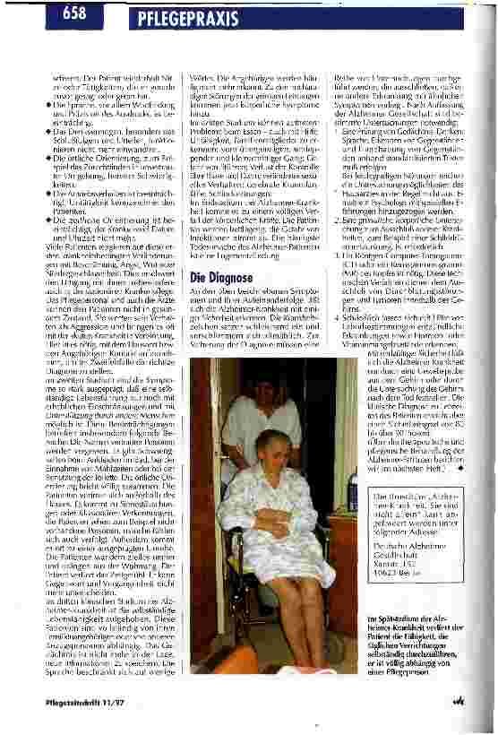 Vorschauseite 4: Die Sichtweise des Patienten ist gültig Alzheimer Gesellschaft informiert
